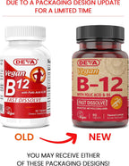 Deva Vegan Vitamina B12 con Metilcobalamina, B6 y Ácido Fólico - 1000 mcg - 90 Comprimidos