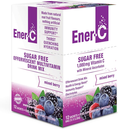 Ener-C Mix de Bebida Multivitamínica Sin Azúcar - Sabor Mixed Berry, 30 Sobres | Polvo de Vitaminas para Agua, Electrolitos, – Image 2