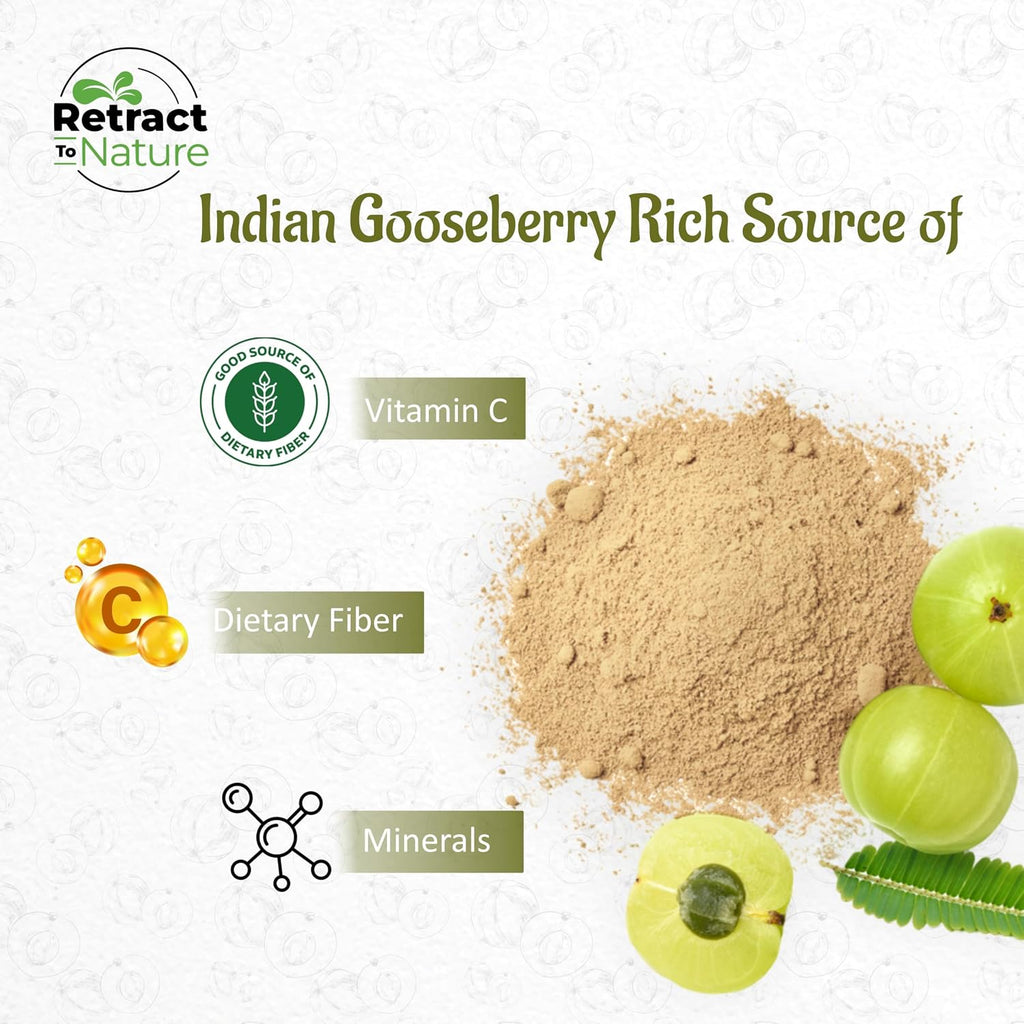 Retract To Nature Amla Powder (Amalaki) - 16 oz, Fuente Natural de Vitamina C del Himalaya