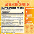 Gominolas de Vitamina D3 K2 5000IU con Omega-3, K2 MK-7 100mcg, Vitamina C, Zinc y 5 Vegetales Orgánicos - Nextdia