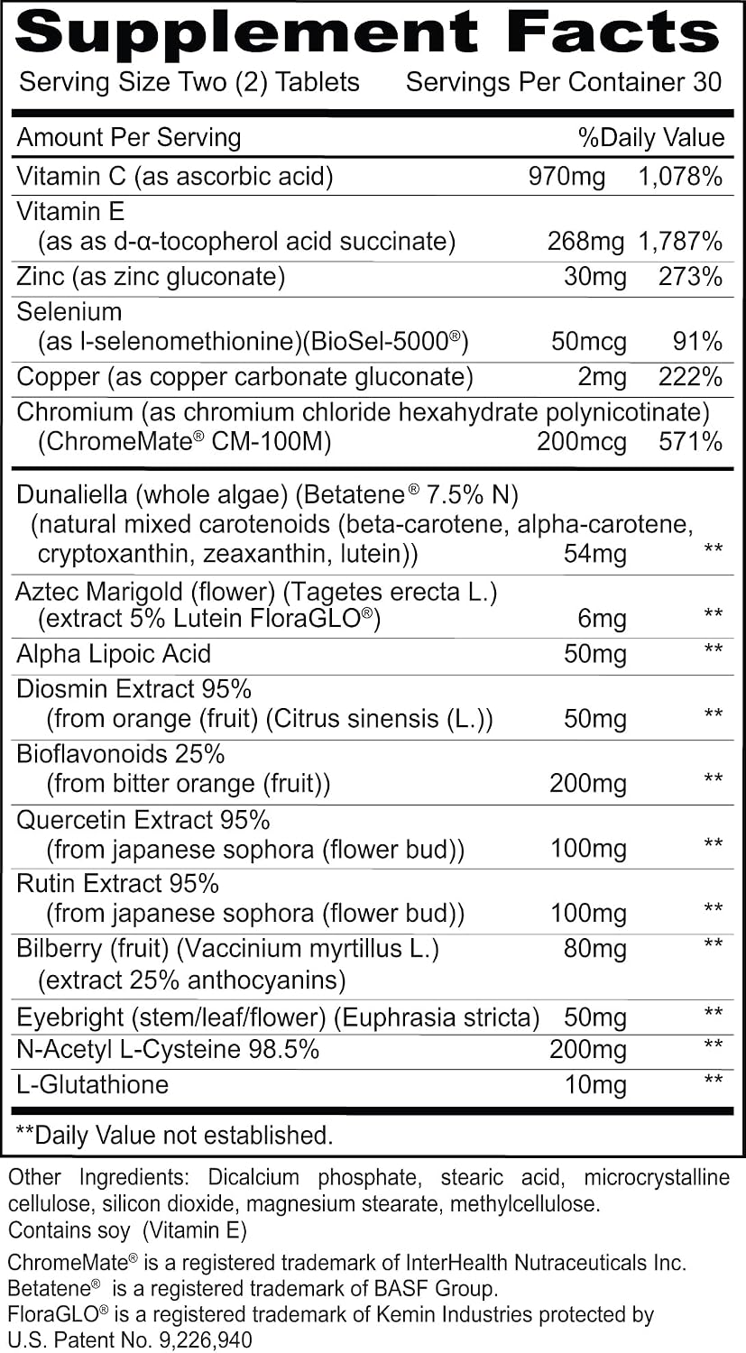 Priority One Vitamins I Comp 60 comprimidos - Apoyo de amplio espectro para la salud ocular y celular