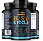 Axiom Nutrition Energy and Focus Extra Strength - 200mg Cafeína y Melena de León, 60 Cápsulas