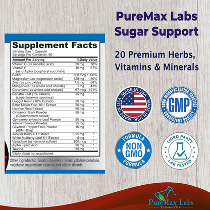 YUMMYVITE Sugar Support - Suplemento con – Cromo (como picolinato de cromo): Este mineral contribuye al – Image 2