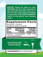 Nature's Truth Gotas de Vitamina D3 para Bebés | 400 UI | 9,2 mL | Vegetariano, Sin Gluten y No GMO
