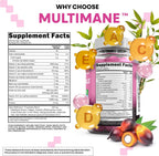 Clean Nutraceuticals Gominolas de Biotina, Colágeno y Queratina | Vitaminas para el Cabello, Piel y Uñas | con Ácido Hialurónico, Bambú, Vitamina A C D3 E, Folato, Saw Palmetto, Sílice, B3, B12 | Vegano