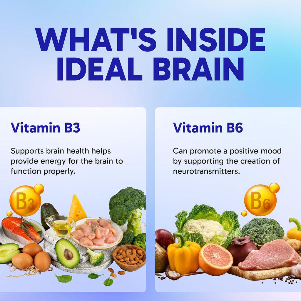 Clinical Effects Ideal Brain - Suplemento Nootrópico con Vitaminas B, GABA y Alpha-GPC, 30 Cápsulas Veganas