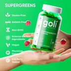 Goli SuperGreen Vitamin Gummy - 60 Gomitas de Vitaminas y Minerales Esenciales