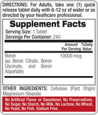 Boron 10 mg - 240 Porciones - Suplemento de Boro - FITO MEDIC'S Lab