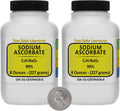 Sodium Ascorbate (Ascorbato Sódico) [C6H7NaO6] 99% USP Grado Alimenticio en Polvo - 1 Libra (453 g) en Dos Botes