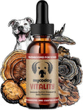 Vitality - 20-in-1 Turkey Tail Mushroom for Dogs - Mushroom & Adaptogen Supplement for Senior Dogs - Supporting Immune Health & Daily Wellness - with Reishi, Chaga