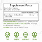 DEAL SUPPLEMENT Cápsulas de Olmo Resbaladizo (Ulmus Rubra) - 300 Cápsulas, Extracto de Corteza Interior Orgánica