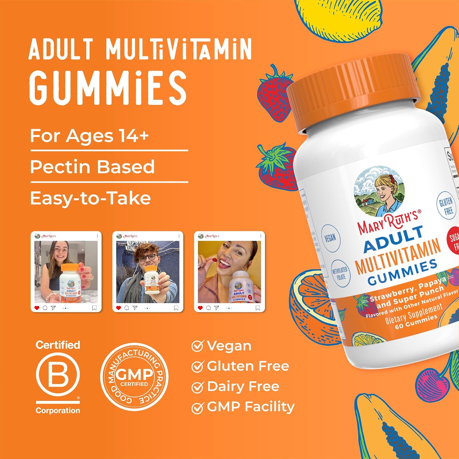 MaryRuth's Organics Multivitamínico en Gominolas Sin Azúcar - 60 Unidades