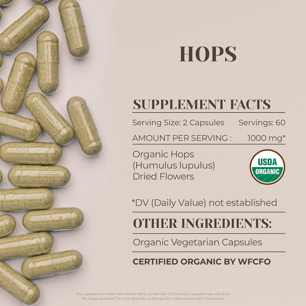 Garden Organics Lúpulo 120 Cápsulas – Ecológico y Puro