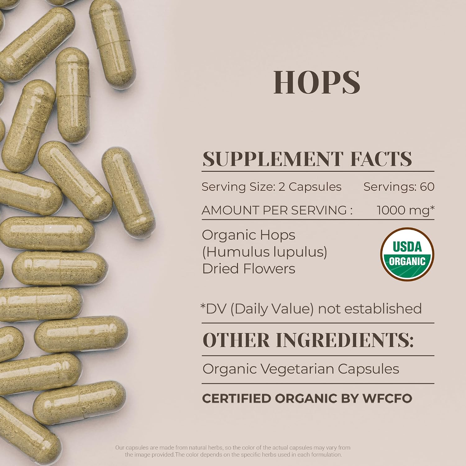 Garden Organics Lúpulo 120 Cápsulas – Ecológico y Puro
