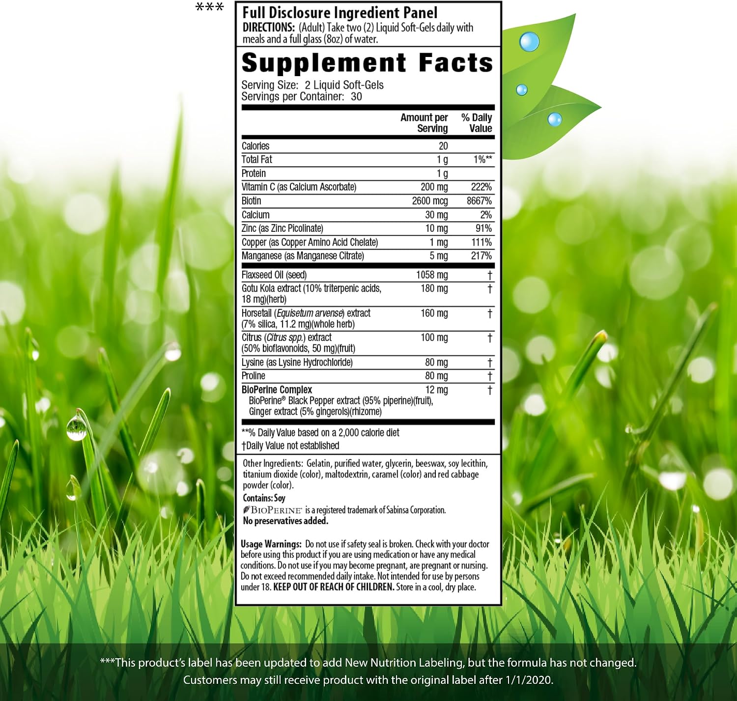 Irwin Naturals Longer, Stronger Hair and Nails - Promueve Brillo, Textura y Fortaleza - 60 Softgels Líquidos