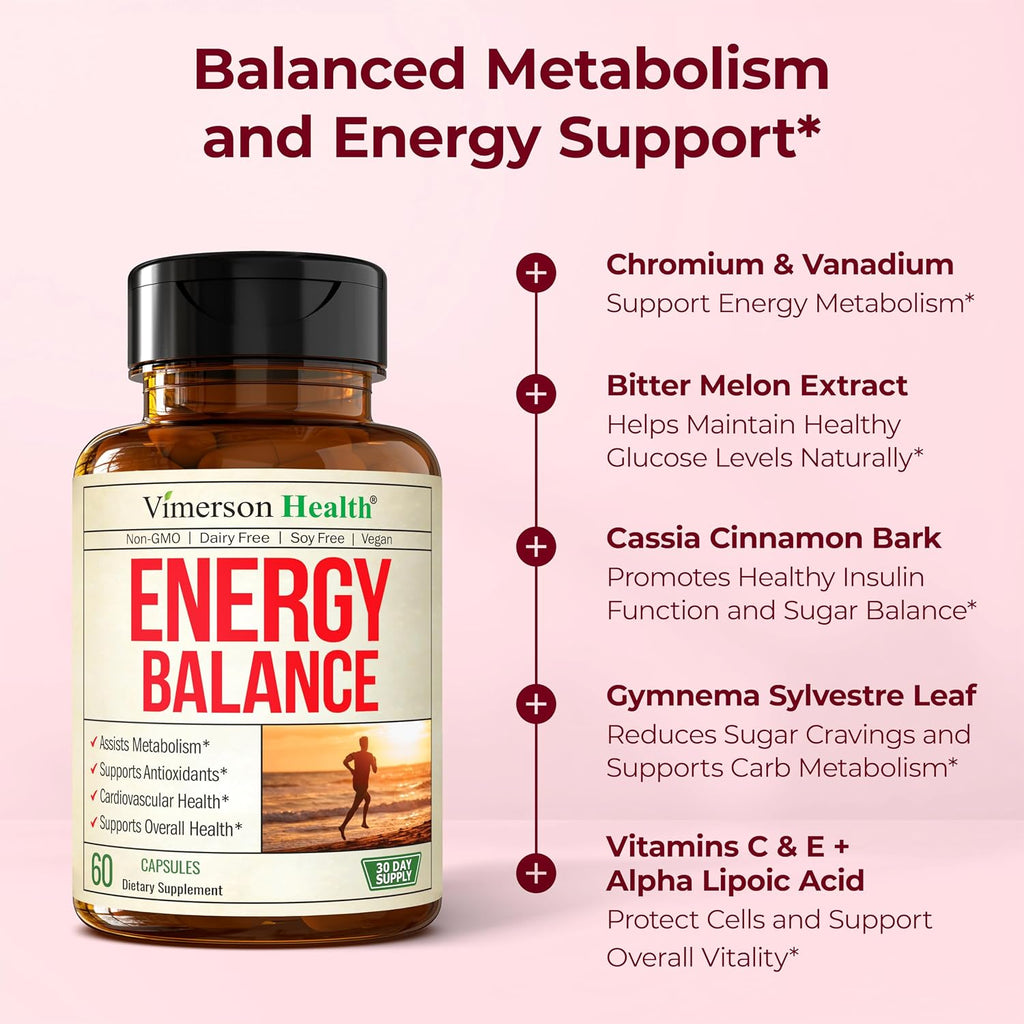Vimerson Health Vanadium with Chromium – Dietary Supplement with Alpha Lipoic Acid, Cinnamon, Banaba, and Bitter Melon – 60 Capsules