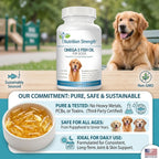 Omega 3 para Perros - Cápsulas de Aceite de Pescado con Alto EPA y DHA - Apoyo para Piel, Articulaciones y Salud General - 180 Cápsulas - Nutrition Strength
