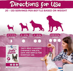 Vital Planet - Daily Detox para Perros con MSM, Cardo Mariano, Espirulina y Cúrcuma - Apoya el Sistema Inmunológico y la Limpieza Natural del Hígado - 60 Comprimidos Masticables Sabor Carne de Vacuno