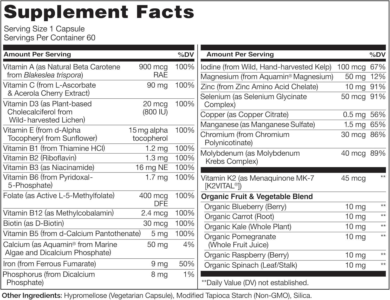 NATURELO Multivitamínico Diario para Mujeres – 60 Cápsulas