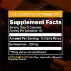 Zenavea Benfotiamina 300 mg – 180 Cápsulas (Suministro para 3 Meses) – Vegano, Sin Gluten, No GMO