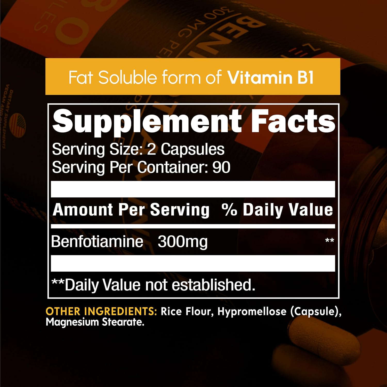 Zenavea Benfotiamina 300 mg – 180 Cápsulas (Suministro para 3 Meses) – Vegano, Sin Gluten, No GMO