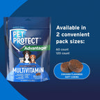 Pet Protect Multivitamínico para Perros, Masticables Blandos Formulados por Veterinarios, Sabor a Pollo (120 unidades)