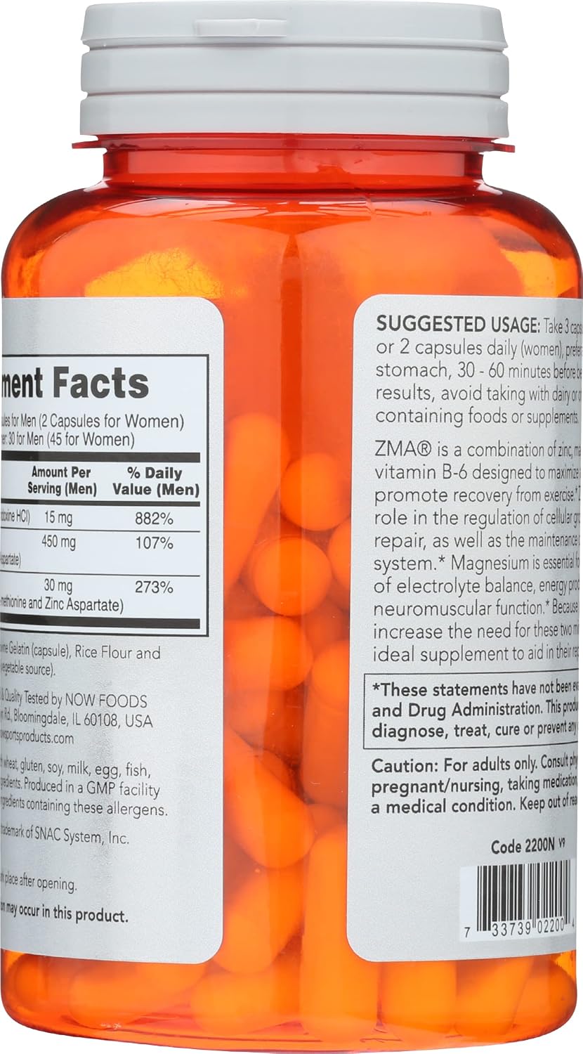 Now Foods ZMA 800 mg Cápsulas, 90 CT