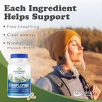 RidgeCrest Herbals ClearLungs Extra Strength - Complemento para el bienestar pulmonar y nasal - 120 cápsulas veganas (60 dosis)