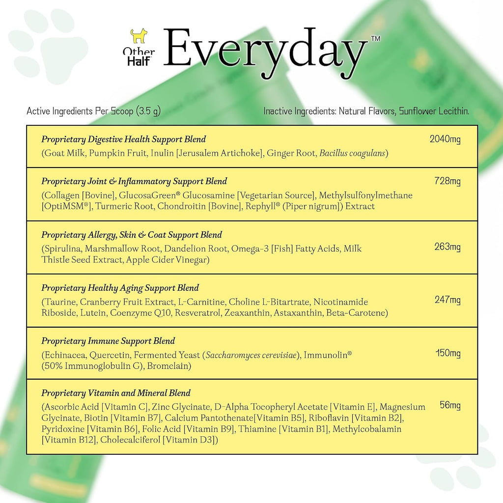 Other Half Everyday - Multivitamínico en polvo para perros