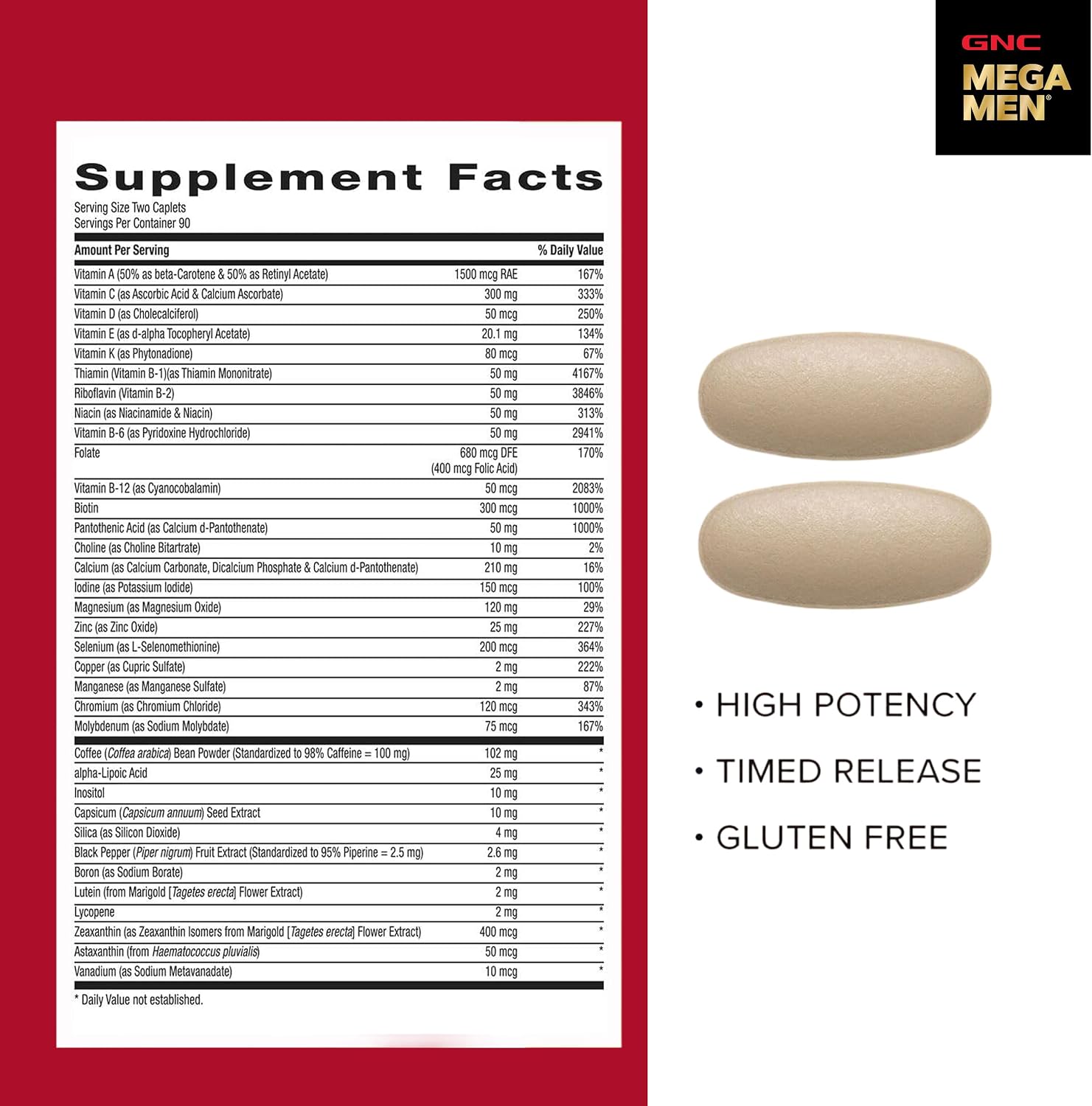 GNC Mega Men Energy & Metabolism Multivitamínico para Hombres - 180 Comprimidos