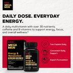 GNC Mega Men Energy & Metabolism Multivitamínico para Hombres | Antioxidantes y Quema de Calorías | 90 Comprimidos