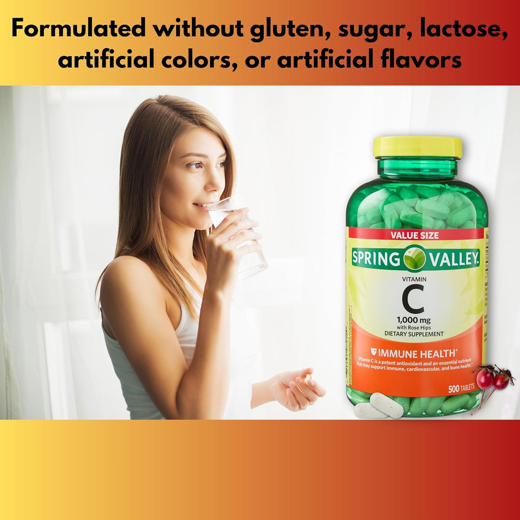 Vitamina C 1000 mg Comprimidos con Escaramujo, 500 comprimidos