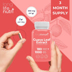Extracto de Hoja de Guayaba 1000mg - Suplemento Orgánico, 180 Cápsulas Vegetales