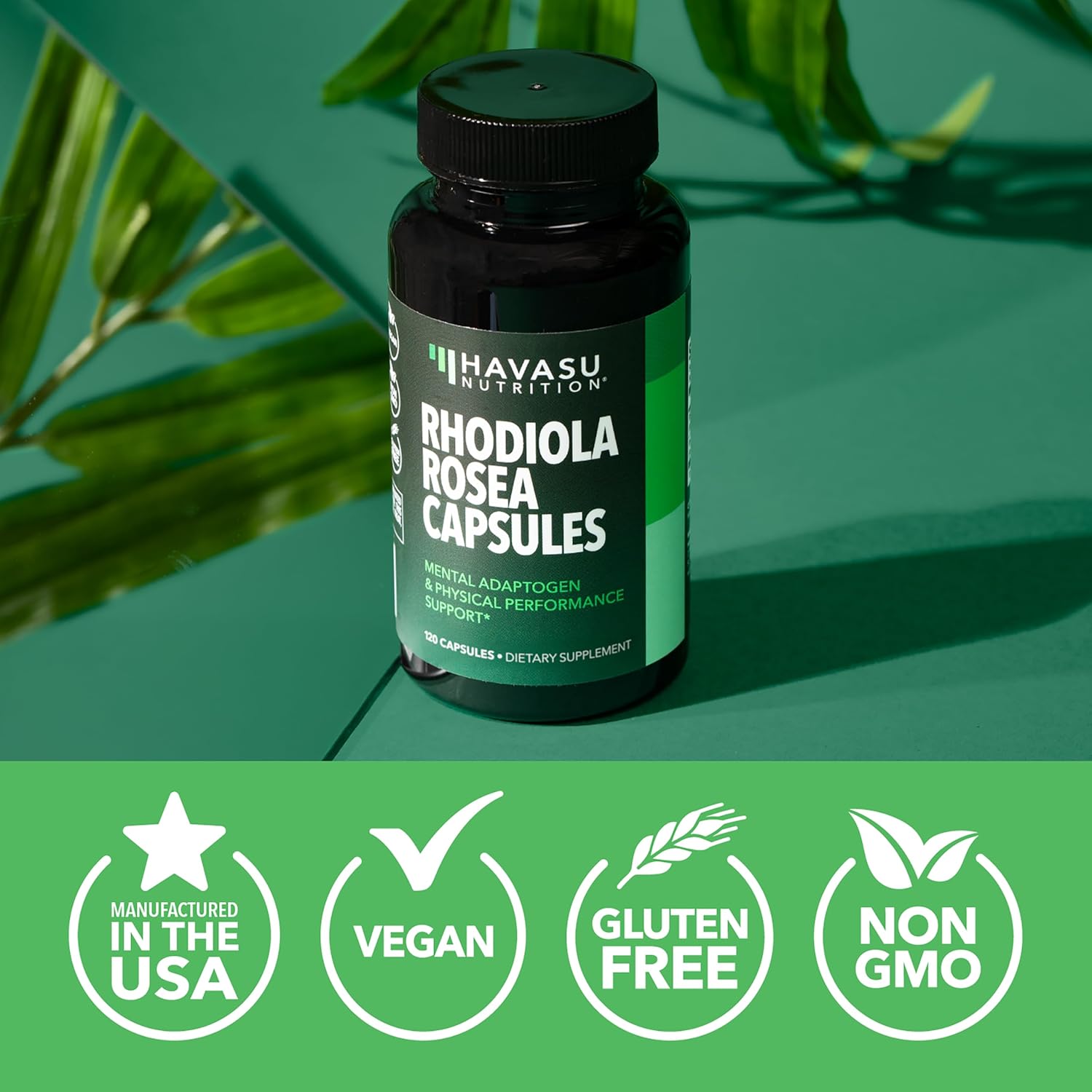 Rhodiola Rosea 120 Cápsulas | Adaptógeno Herbal con 3% Salidrósidos y 3% Rosavinas | Vegano, Sin Gluten | 4 Meses de Suministro