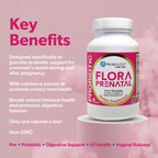 belle+bella Probiology Flora Prenatal Cápsulas - Probiótico y Prebiótico con Ácido Fólico para Embarazo y Postparto - 30 Cápsulas