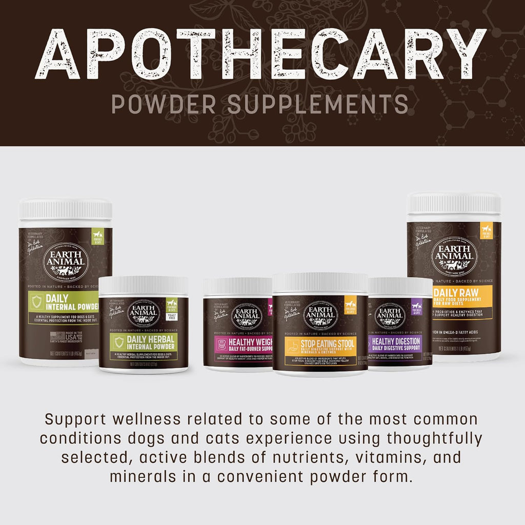 Earth Animal Apothecary Powder Supplement - Healthy Weight Nutritional Powder para Perros y Gatos - 226 g