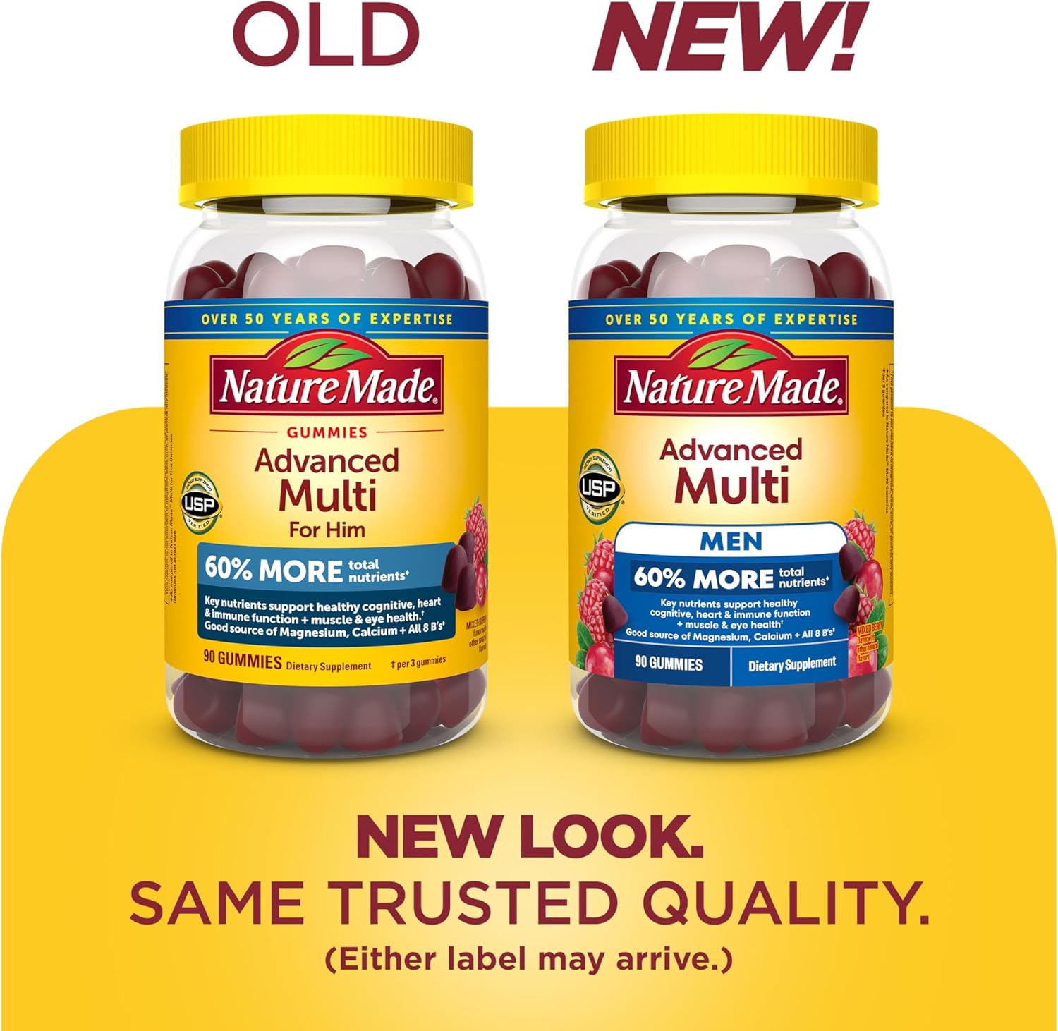 Nature Made Advanced Multivitamínico para Hombres Gomitas - 90 Gomitas, 30 Días