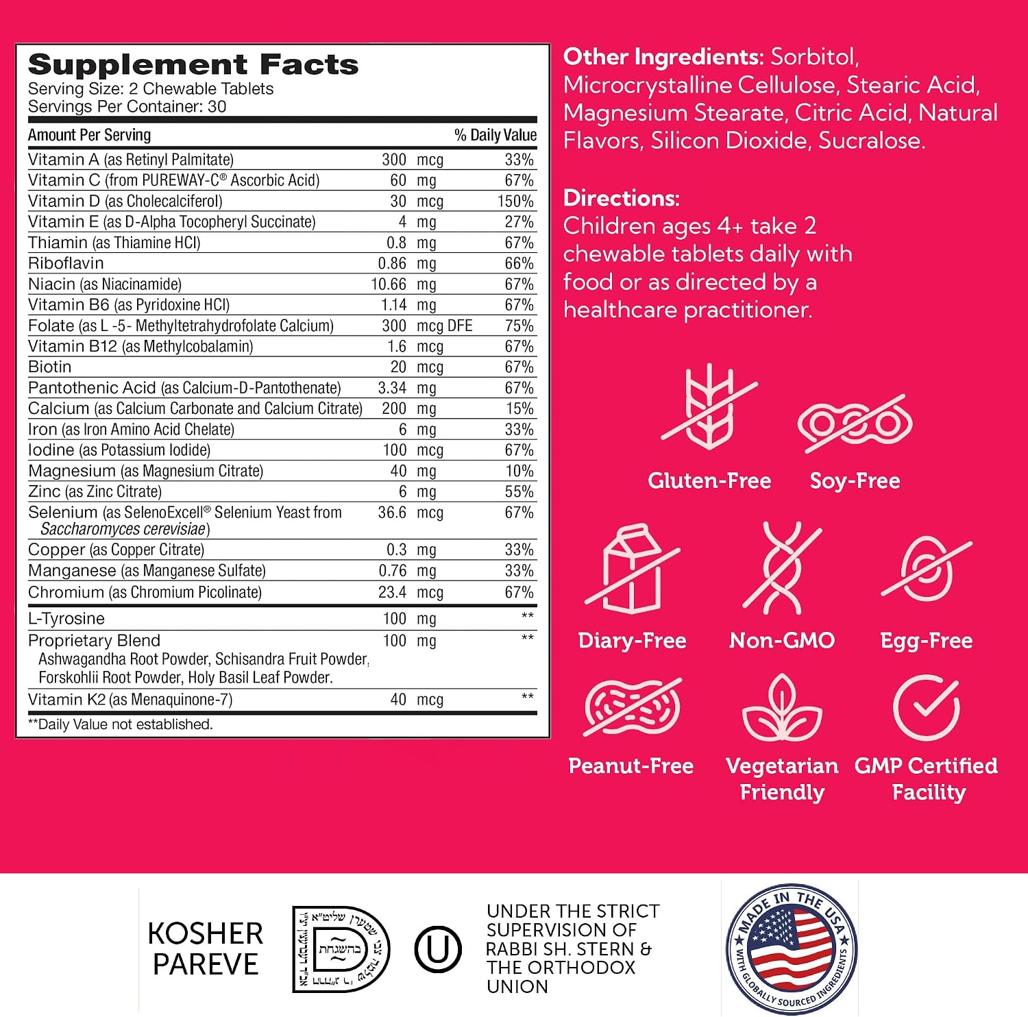 Zahler HeightFactor Comprimidos Masticables - Suplemento de Crecimiento para Niños a Partir de 4 Años, 60 Comprimidos