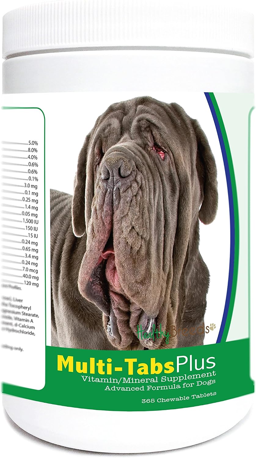 Healthy Breeds Multi-Tabs Plus Comprimidos Masticables para Perros Mastín Napolitano, 365 Comprimidos