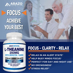 Arazo Nutrition L-Teanina 250mg con Inositol 100mg, 120 Cápsulas Vegetarianas