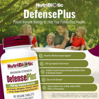 NutriBiotic – DefensePlus, 90 Comprimidos – Apoyo Inmunitario 11 en 1 con Vitamina C, Zinc, Extracto de Semilla de Pomelo, Equinácea, Astrágalo y Hongos – Vegano y Sin Gluten