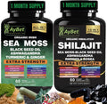 AyBet Sea Moss y Shilajit del Himalaya – Fórmula Herbal 22 en 1 con Ashwagandha, Cúrcuma, Jengibre – Minerales y Antioxidantes – Cápsulas Orgánicas, Halal, Veganas – 120 Unidades