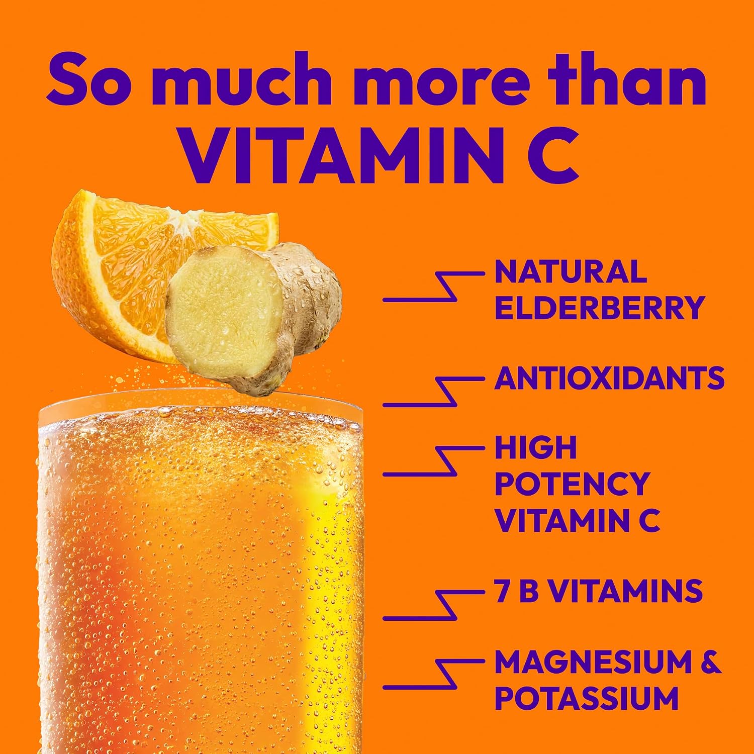 Emergen-C Citrus-Ginger Mezcla Efervescente con Vitamina C, Cúrcuma y Jengibre, 18 Sobres