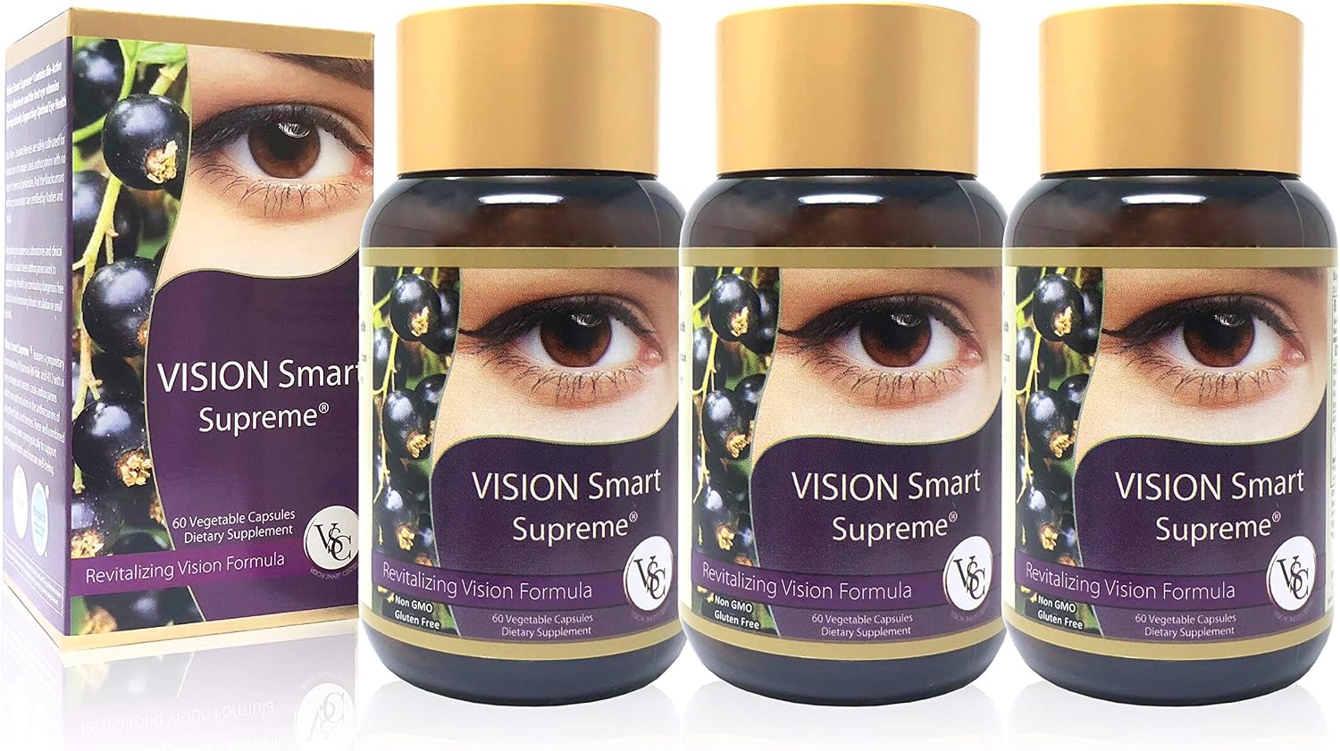 Vision Smart Supreme - Suplemento ocular superior con antocianinas de grosella negra (210mg)