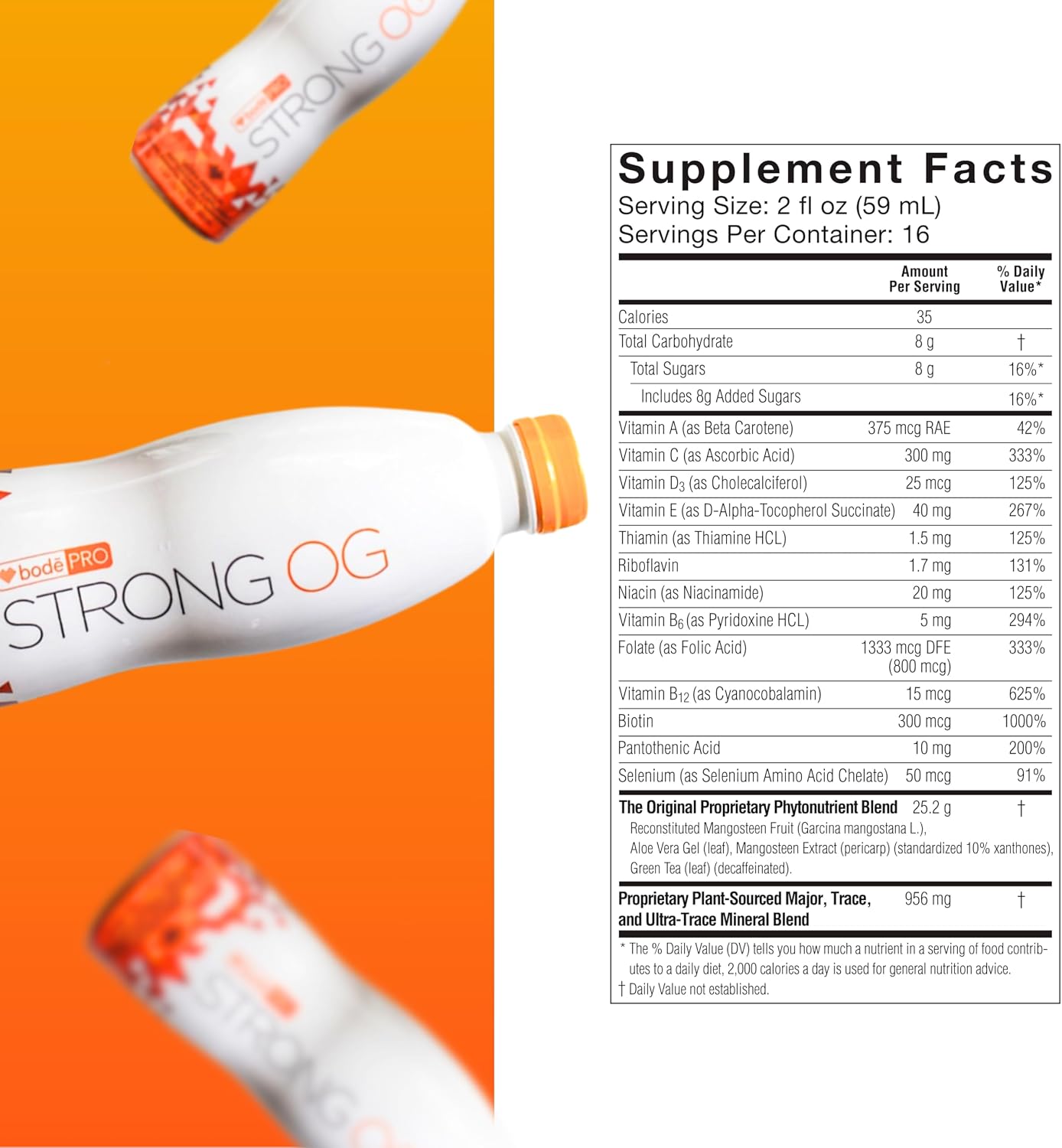BodePRO Strong OG Antioxidante Líquido con Vitaminas y Minerales - 946 ml
