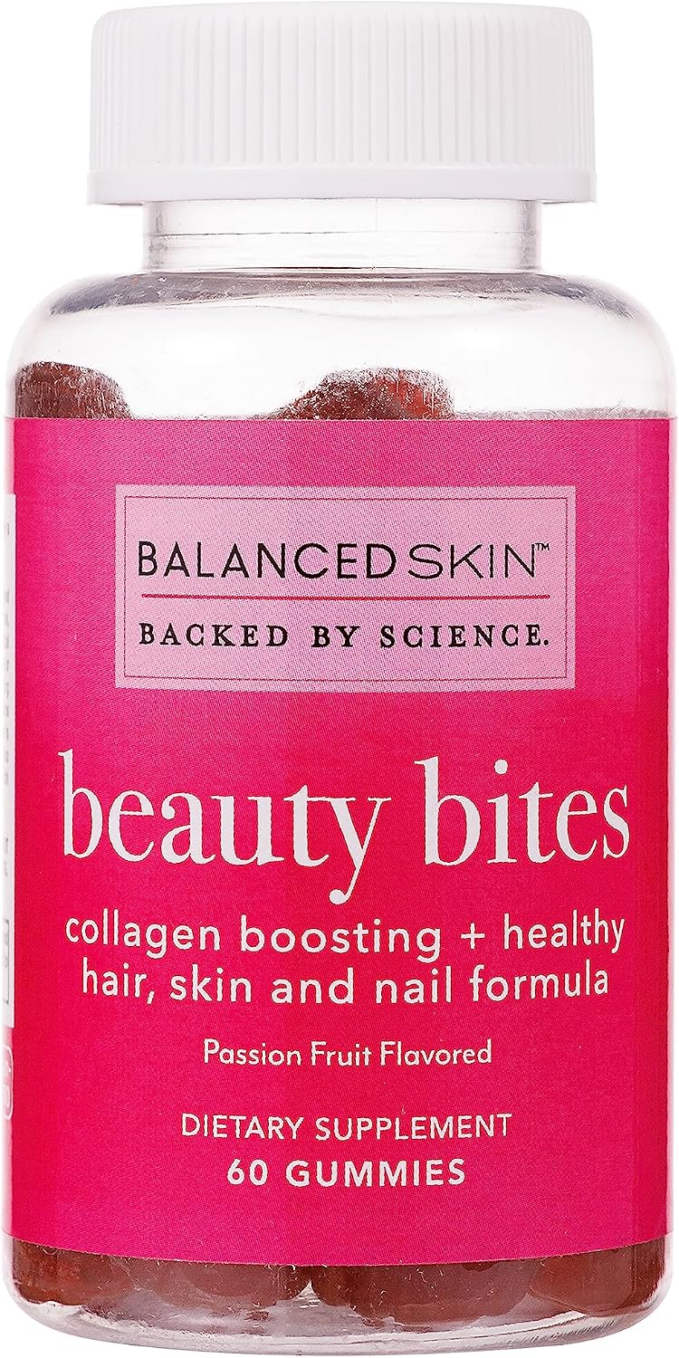 Beauty Bites Gominolas de Biotina - Suplemento para Cabello, Piel y Uñas con 6000 mcg de Biotina, Colágeno y Vitaminas - Sabor a Maracuyá
