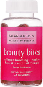 Beauty Bites Gominolas de Biotina - Suplemento para Cabello, Piel y Uñas con 6000 mcg de Biotina, Colágeno y Vitaminas - Sabor a Maracuyá