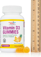 Vitamin D3 Gummies - Gomitas de Vitamina D3 1000 UI, 60 unidades, Sabor Piña
