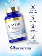 Carlyle 5-MTHF 15 mg – 100 Cápsulas de L-Metilfolato