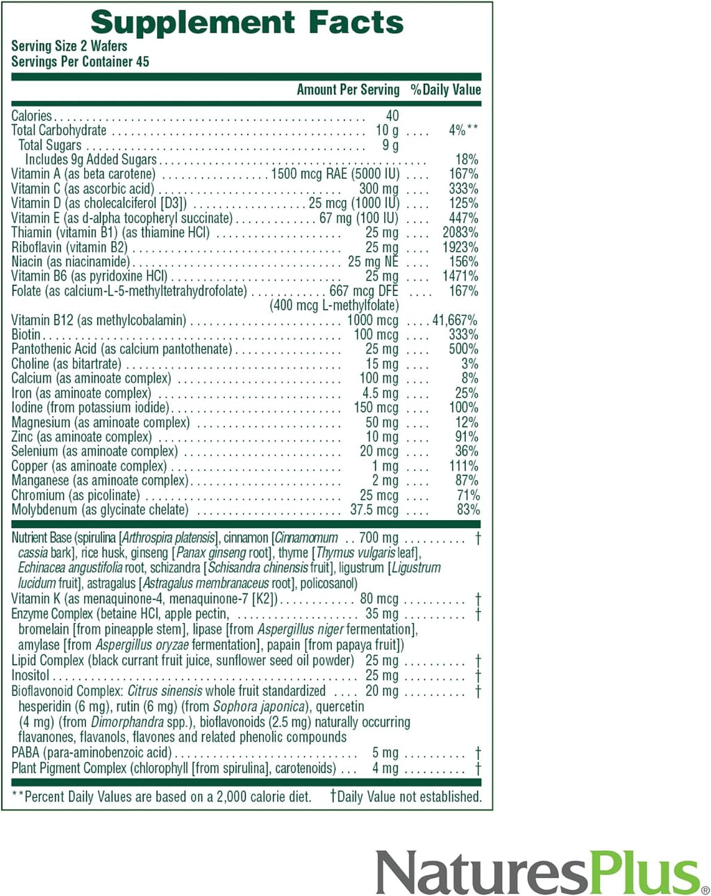 NaturesPlus Source of Life Masticable Multivitamínico – Manzana Canela – 90 Comprimidos